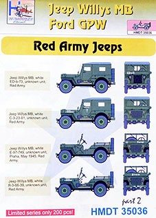 Hm Decals HMDT35036 1/35 Decals Jeep Willys MB/Ford GPW Red Army 2