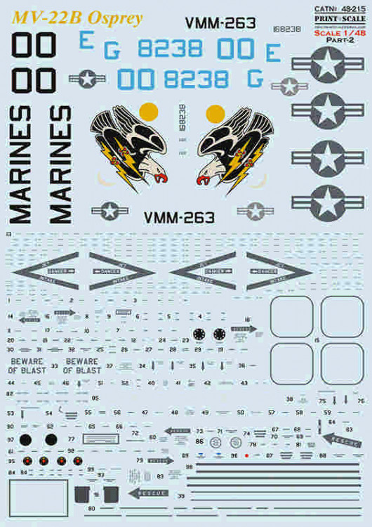 Printscale C48215 MV-22B Osprey Part 2 (wet decals) 1/48