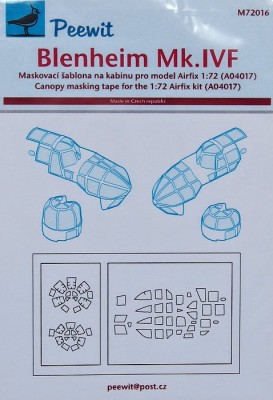 Peewit PW-M72016 1/72 Canopy mask Blenheim Mk.IVF (AIRFIX)