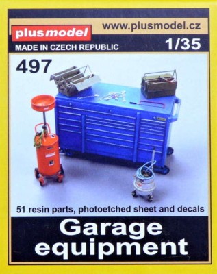 Plus model 497 1/35 Garage equipment (51 resin parts, PE &amp; decal)