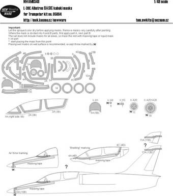 New Ware NWA-M0348 1/48 Mask L-39C Albatros BASIC (TRUMP 05804)