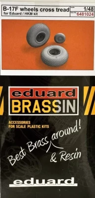 Eduard 6481024 BRASSIN B-17F wheels cross tread (EDU) 1/48