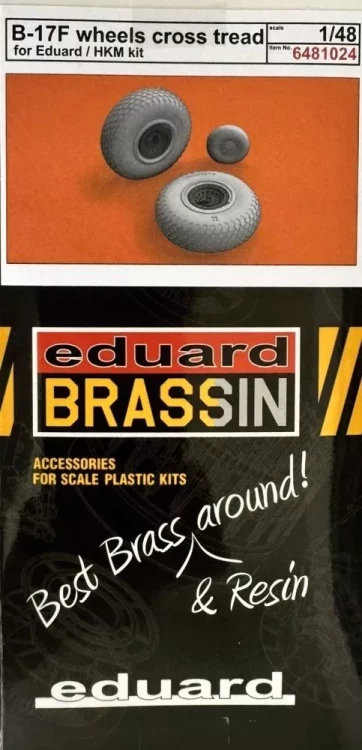 Eduard 6481024 BRASSIN B-17F wheels cross tread (EDU) 1/48