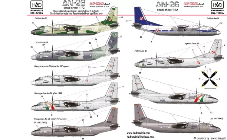 HAD DW72004 Decal AN-26 (dry-water) 1/72