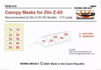 Rising Decals DM-010 Canopy mask for Zlin Z-XII (RSMMOD) 1/72