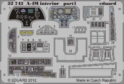 Eduard 32742 1/32 Цветное Фототравление для A-4M interior S.A.