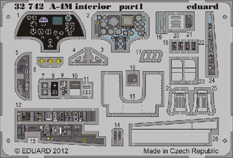 Eduard 32742 1/32 Цветное Фототравление для A-4M interior S.A.
