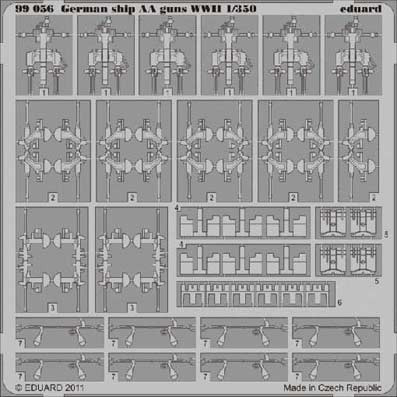 Eduard 99056 1/350 Фототравление для German ship AA guns WWII 1/350