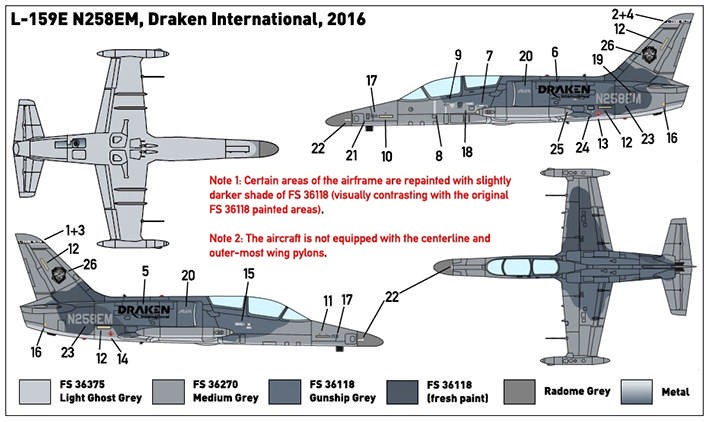 Miniwing Plastic MINI326 Aero L-159E ALCA / Gray Draken 1/144