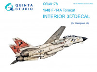 Quinta studio QD48178 F-14A (для модели Hasegawa) 3D Декаль интерьера кабины 1/48