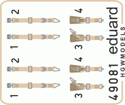Eduard 49081 Seatbelts Luftwaffe WWII fighters SUPER FABRIC 1/48