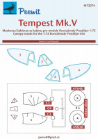 Peewit M72274 Canopy mask Tempest Mk.V (KP) 1/72