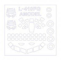 KV Models 14330 L-410FG (AMODEL #1471) с масками на боковые окна, диски и колеса AMODEL 1/144