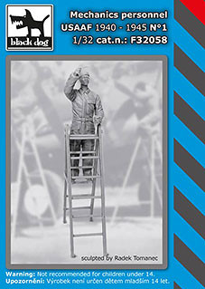 Black Dog F32058 Mechanics personnel USAAF 1940-45 No.1 1/32