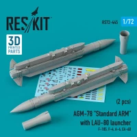 Reskit 72445 AGM-78 'Standard ARM' w/ LAU-80 launcher (2x) 1/72