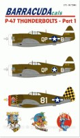 Barracuda Studios BC-72001 Republic P-47D Thunderbolt 'Razorback' Pt 1 (3) 42-7890 QP-B `Boise Bee' Lt Duane Beeson, 41-6538 QP-B `Wela Kahoe' both white nose, 334th FS/4th FG Debden 1944 1/72