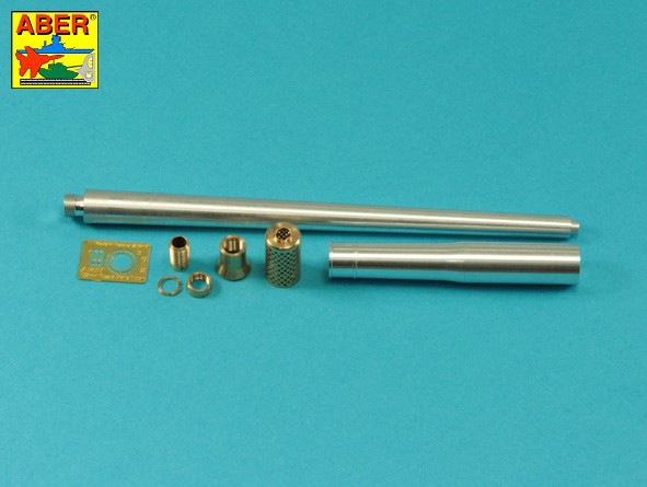 Aber 35L264 Krupp 12.8cm PaK-44 gun barrel with muzzle brake (designed to be used with Great Wall Hobby kits) 1/35