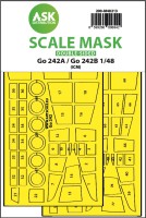 Art Scale 200-M48213 Gotha Go-242A / Go-242B wheels and canopy frame paint mask (inside and outside) 1/48