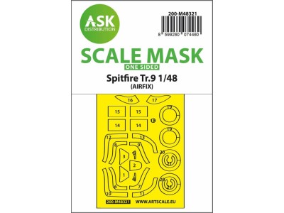 Art Scale 200-M48321 Supermarine Spitfire Tr.9 one-sided express fit mask for Airfix 1/48