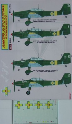 Kora Model DEC3203 Ju 87 D-3 Stuka (Romanian Service) декали 1/32