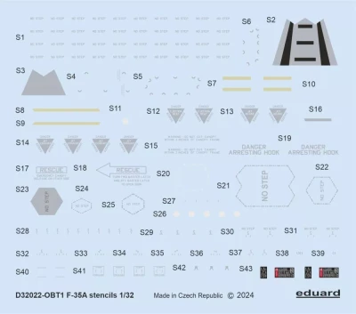 Eduard D3222 Decal F-35A stencils (ITAL) 1/32