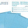 Quinta studio QRV-049 Клепочные ряды: прямоугольники и овалы (размер клепки 0.20 mm, интервал 0.8 mm, масштаб 1/32), белые 1/32