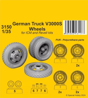 CMK 3150 German Truck V3000S Wheels (ICM/REV) 1/35