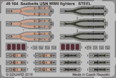 Eduard 49104 Seatbelts USN WWII fighters STEEL 1/48