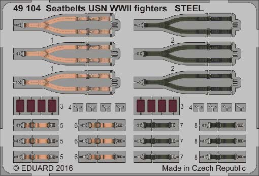 Eduard 49104 Seatbelts USN WWII fighters STEEL 1/48