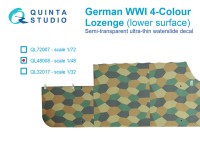 Quinta studio QL48008 Германский WWI 4-цветный Лозенг (нижние поверхности) 1/48