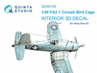Quinta studio QD48126 F4U-1 Corsair (Birdcage) (Hobby Boss) 3D Декаль интерьера кабины 1/48