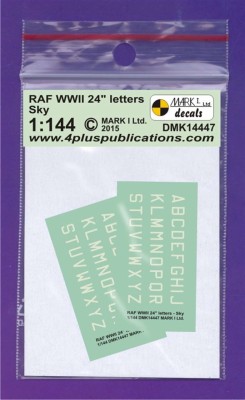 4+ Publications DMK-14447 1/144 Decals RAF WWII 24&quot; Sky letters (2 sets)