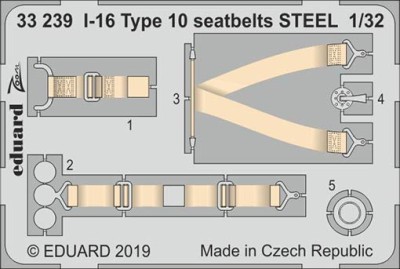 Eduard 33239 1/32 I-16 Type 10 seatbelts STEEL (ICM)
