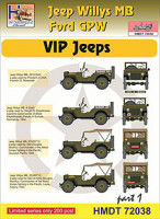 Hm Decals HMDT72038 1/72 Decals Jeep Willys MB/Ford GPW VIP Jeeps 1