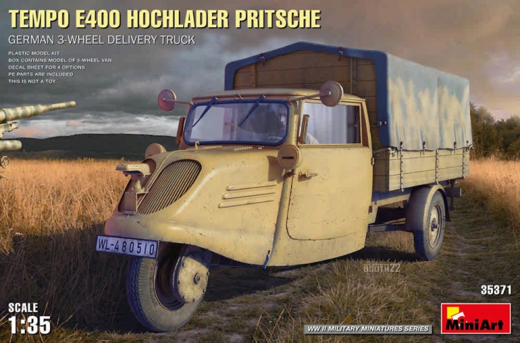 Miniart 35371 Tempo E400 Hochlader Pritsche, German 3-wheel 1/35