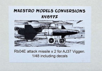 Maestro Models MMCK-4897 1/48 2x Rb04E att.missile SAAB AJ37 Viggen (TARA)
