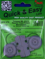 CMK Q32275 Tempest Mk.II/V/VI Main wheels (square tread) 1/32