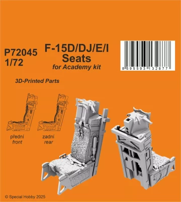 CMK P72045 F-15 D/DJ/E/I seats (ACAD) 3D-Printed 1/72