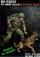 Bravo6 35053 US Army Inf (4) Scout with dog 1/35