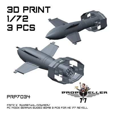 77 Propeller 77PRP-7034 Fritz X Ruhrstahl/ PC 1400X German bomb (3x) 1/72