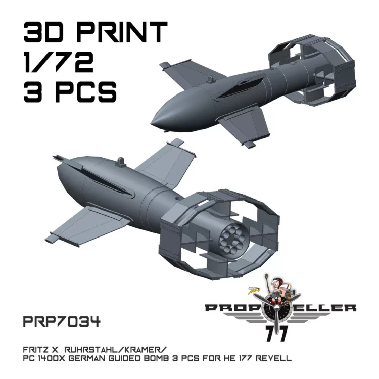 77 Propeller 77PRP-7034 Fritz X Ruhrstahl/ PC 1400X German bomb (3x) 1/72