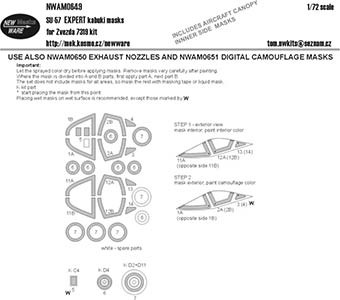 New Ware NWA-M0649 1/72 Mask SU-57 EXPERT (ZVEZDA 7319)