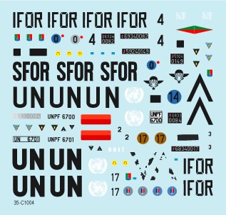 Star Decals 35-C1004 Balkan Peacekeepers #3. France, La Legion. VAB, VBL, AMX-10RC 1/35