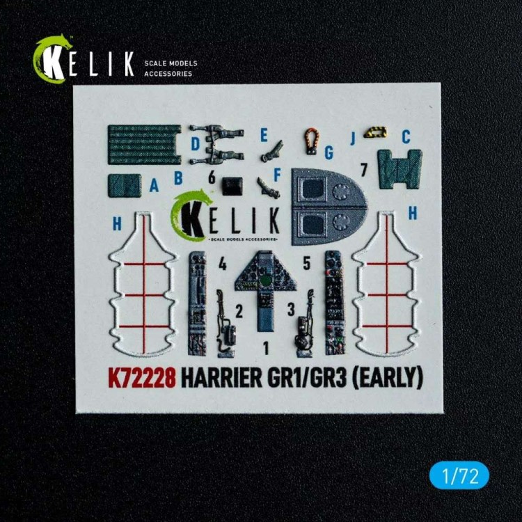 Reskit K72228 Harrier Gr1/Gr3 (Early)- interior 3D (ITAL) 1/72