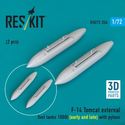 Reskit RSU72-336 F-14 Tomcat extern.fuel tanks 1000l w/ pylons 1/72