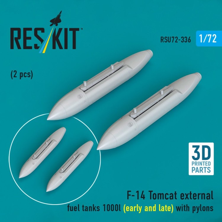 Reskit RSU72-336 F-14 Tomcat extern.fuel tanks 1000l w/ pylons 1/72