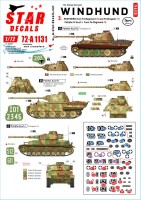 Star Decals 72-A1131 Windhund # 3. Panther Ausf.G from Pz-Reg. 16 and Pz-Brigade 111, and Pz.Kpfw.IV Ausf.J from 116. Pz Div. Windhund 1/72