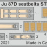 Eduard FE1193 Ju 87D seatbelts STEEL (HAS / H.2000) 1/48