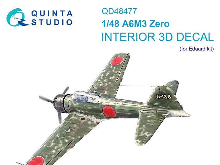 Quinta Studio QD48477 A6M3 Zero (Eduard) 1/48