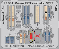 Eduard FE938 Meteor FR.9 seatbelts STEEL 1/48